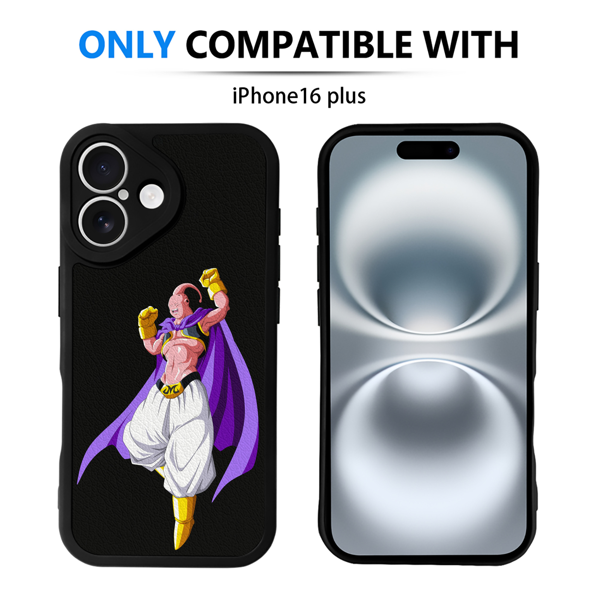 （画像用） ドラゴンボール 魔人ブウ DRAGON BALL Majin Buu 【iPhone 16シリーズ対応】シリコンスマホケース（レザー調） 材質：シリコン